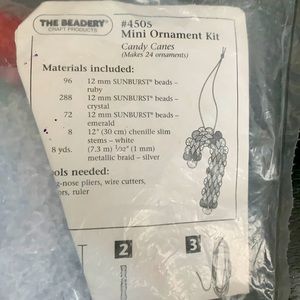 Mini ornament kit, candy, cane, brand new brand, new beads brand, new diamonds